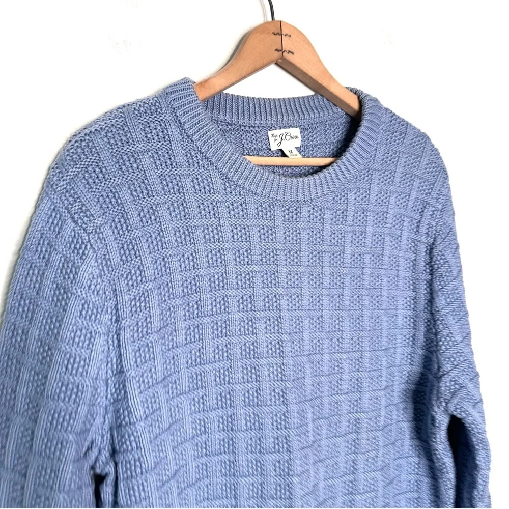 J. Crew Men’s Cotton Sweater in Checkered Stitch Size Medium